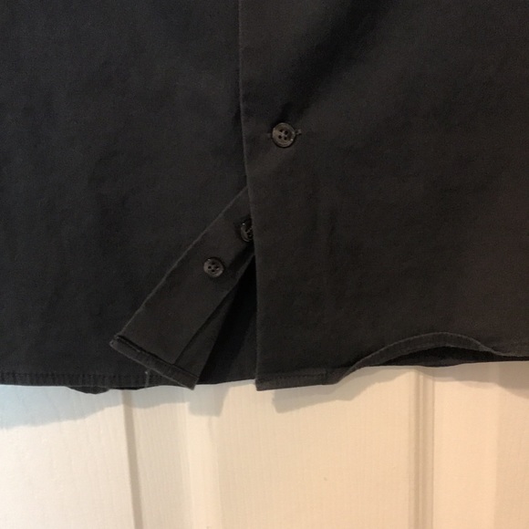 H&M Premium Cotton Shirt Slim Fit Dark Gray Button Down Sz L 16 1/2 - Picture 3 of 7